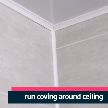 Run your coving cladding trim around the ceiling