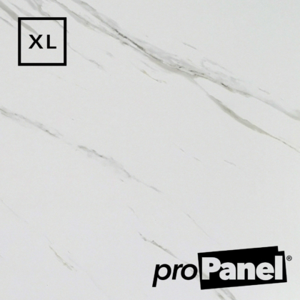 PROPANEL® XL 1m Wide Blanco Carrara Matte White shower wall panel close up