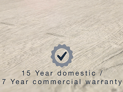 Malmo Dante Rigid LVT flooring comes with 15 year domestic and 7 year commercial warranty.