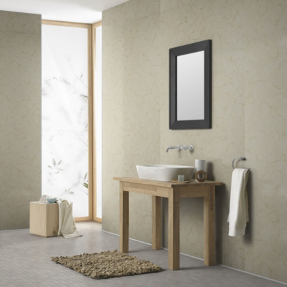 Pergamon Marble Showerwall in a bathroom