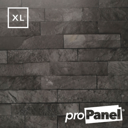 PROPANEL® XL 1m Slate Grey Brick matte shower wall panel close up